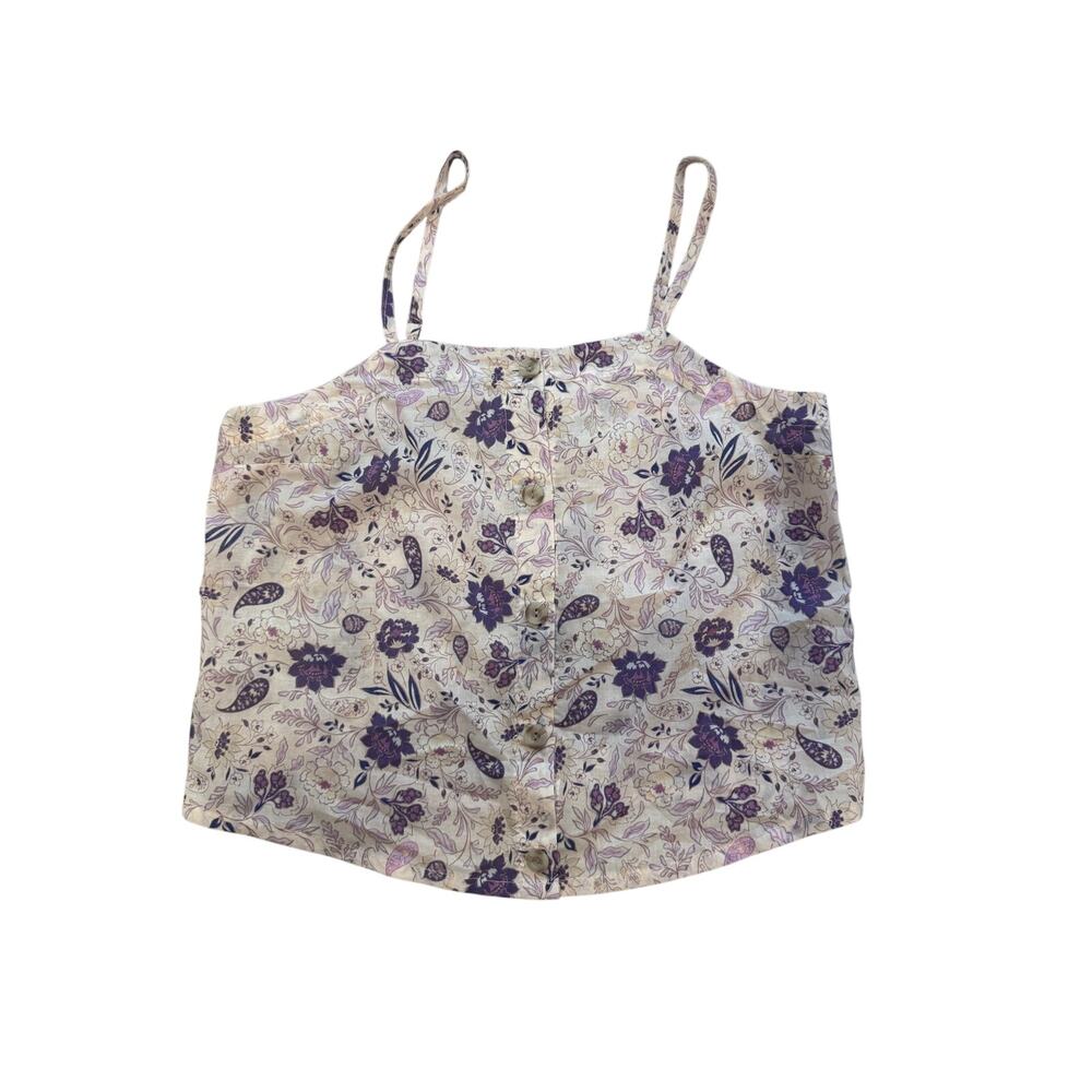 Self contrast button up crop swing tank